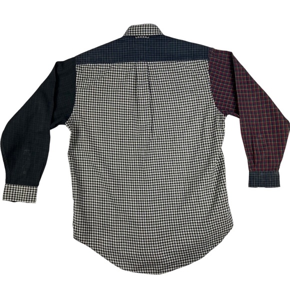 VTG Tommy Hilfiger Plaid Patchwork Color Block Tartan Small Long Sleeve Shirt - Picture 4 of 13